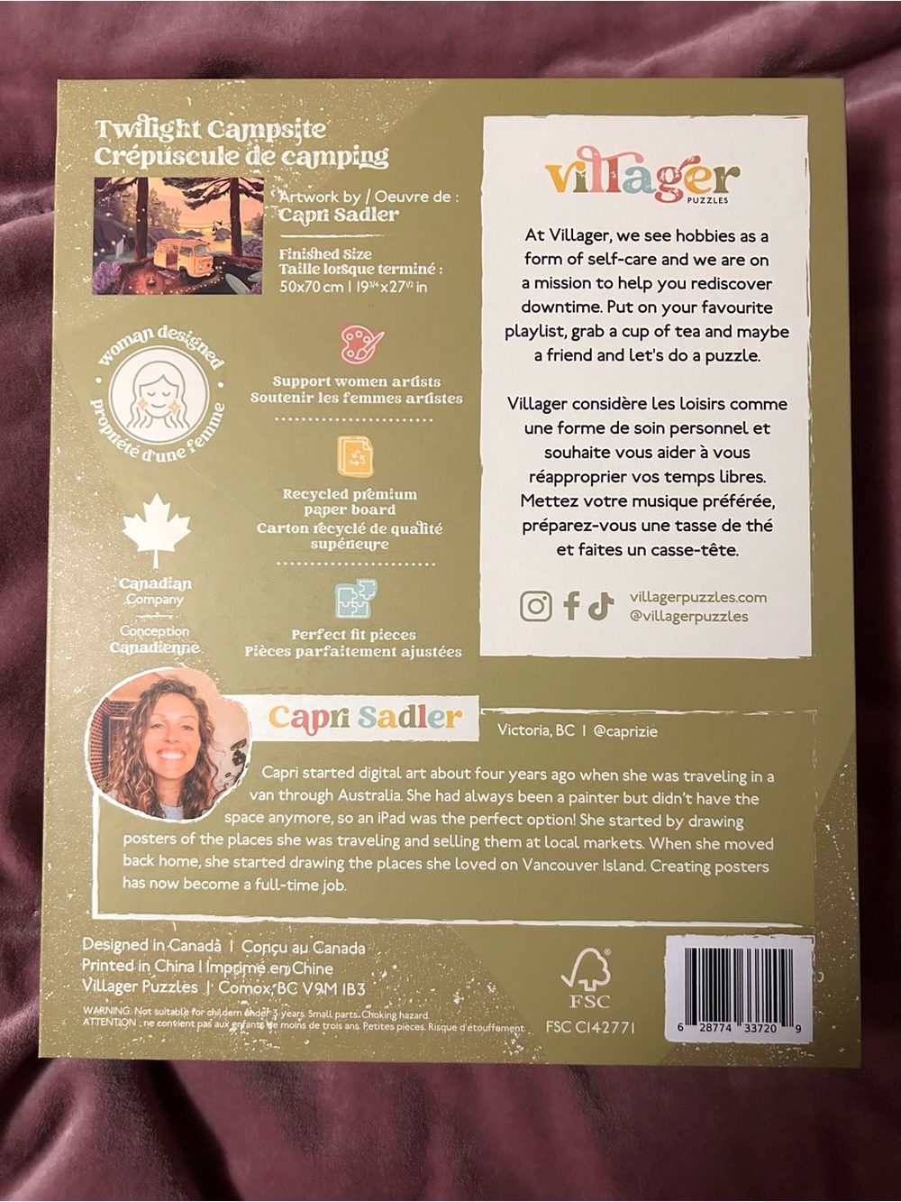 Villager Twilight Campsite 1000 Piece Jigsaw Puzzle - Picture 2 of 3